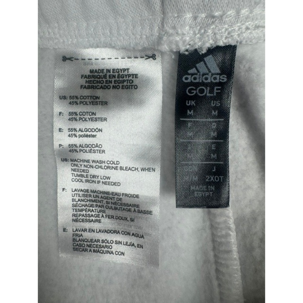Adidas‎ Golf Pants Mens M White Sweatpants Joggers  Fleece Drawstring - Picture 6 of 9